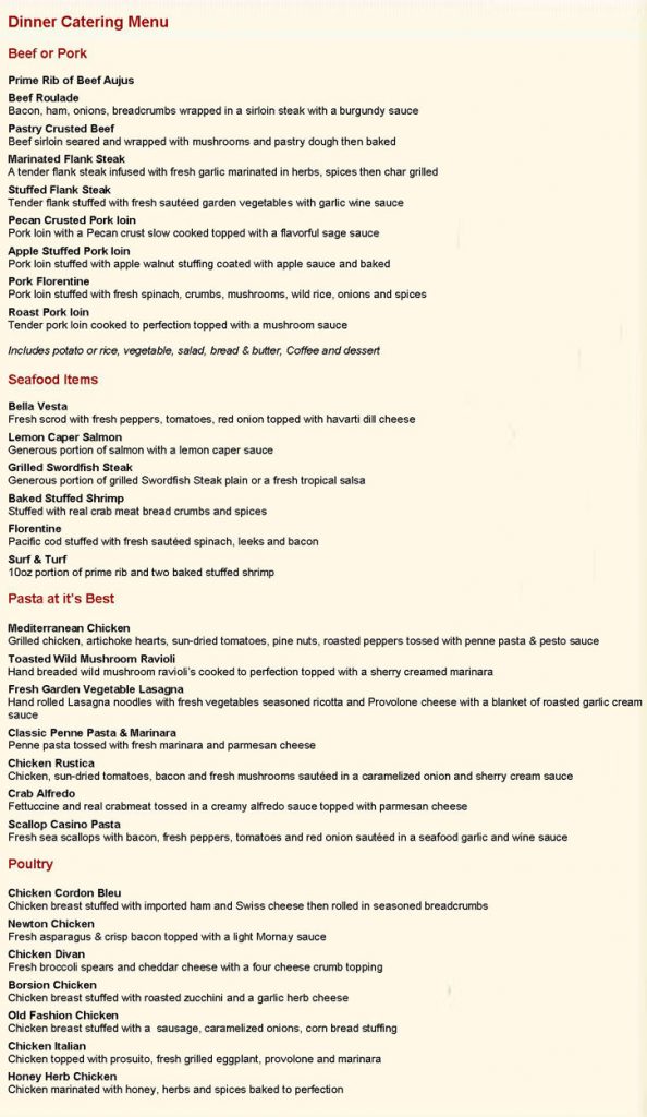 Catering Dinner The Pepper Pot Restaurant