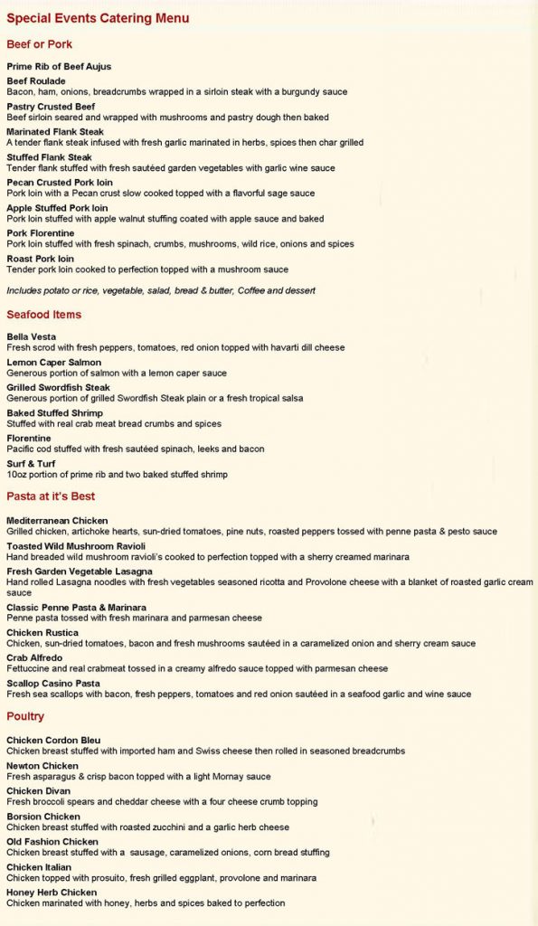 Catering Special Events The Pepper Pot Restaurant