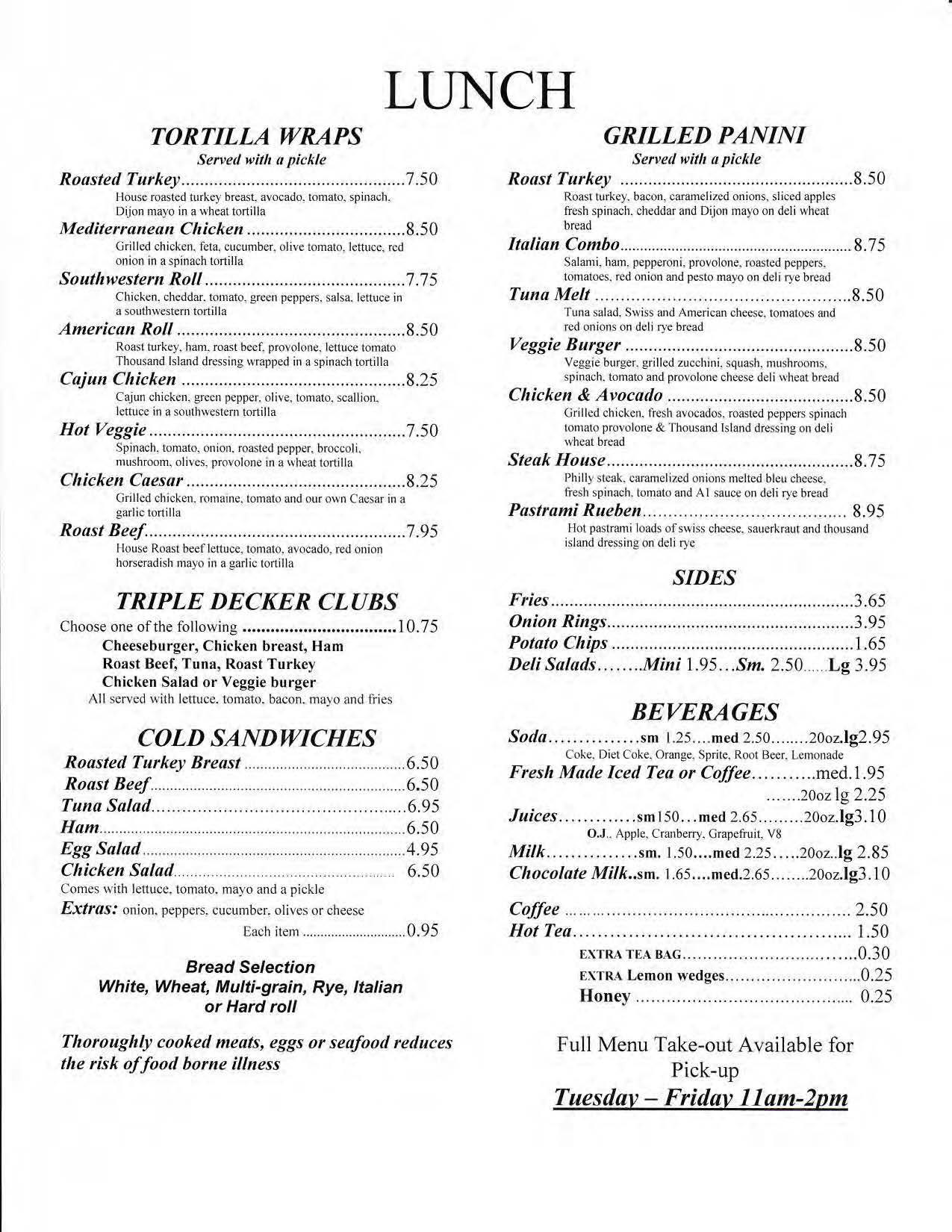 LUNCH The Pepper Pot Restaurant