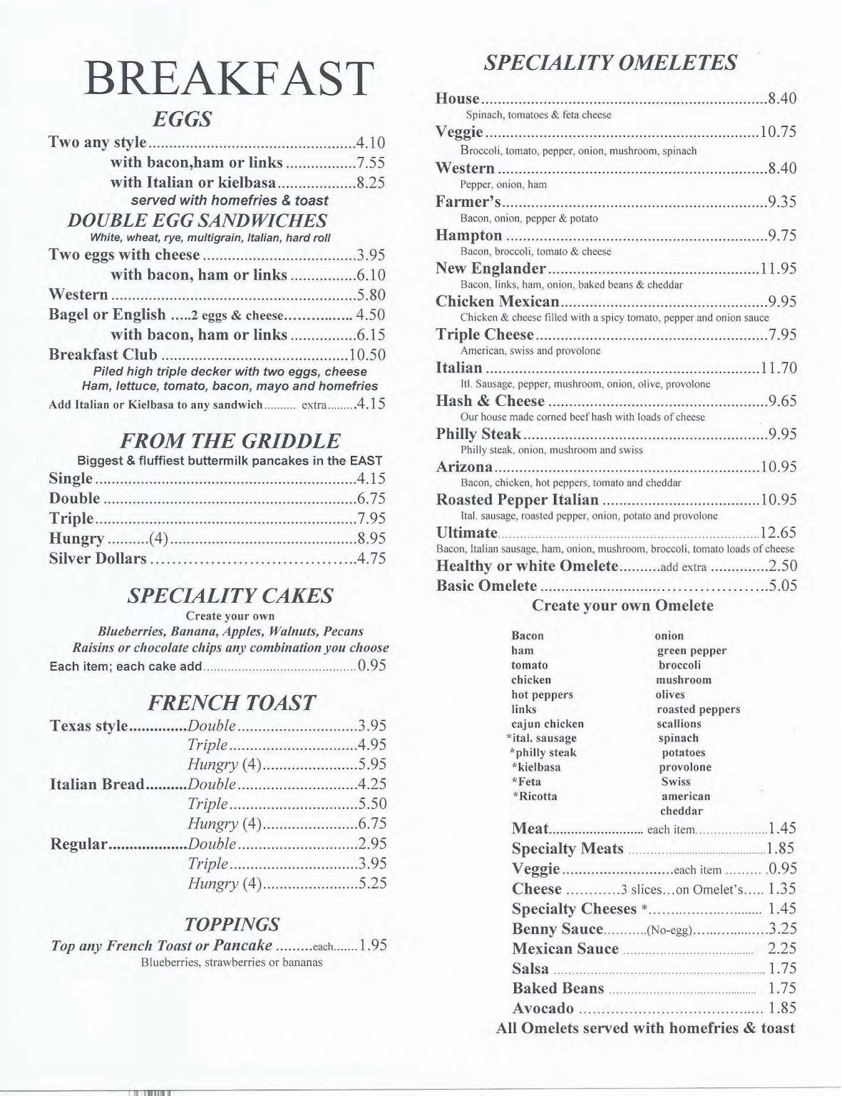 BREAKFAST The Pepper Pot Restaurant